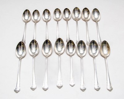 Lot 167 - A set of seven German silver teaspoons, 800...