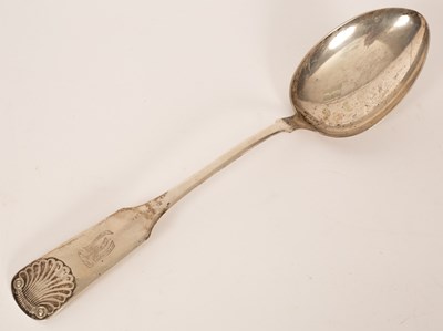 Lot 171 - A Danish silver serving spoon, Grunnet, 1912,...