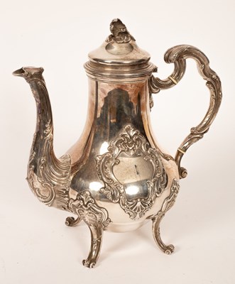 Lot 177 - A 19th Century French silver coffee pot, Henin...