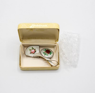 Lot 215 - A silver and enamel brooch, JA & S, Birmingham...