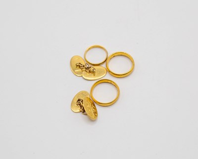 Lot 221 - Two 22ct gold wedding banks, sizes M and N,...