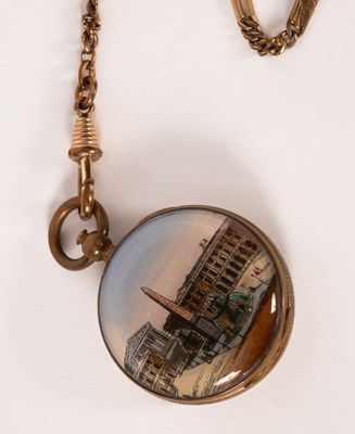 Lot 241 - A Continental enamel pocket watch purse on a...