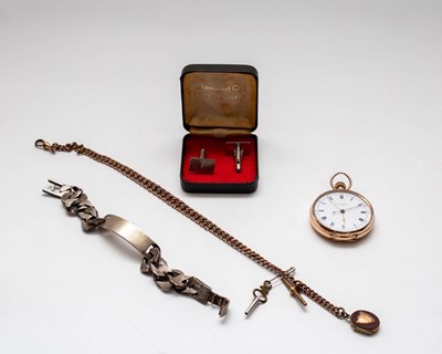 Lot 243 - A 9ct gold open faced pocket watch, John...