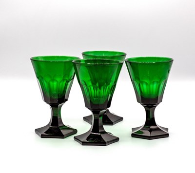 Lot 262 - Four early 20th Century green glass wine...