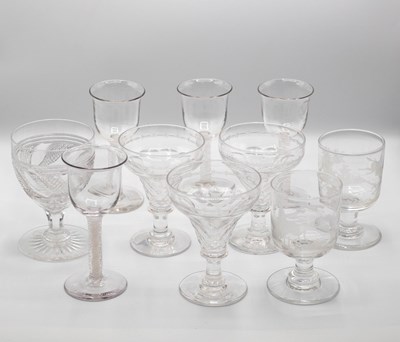 Lot 266 - A set of four 18th Century style wine glasses...