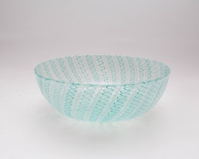 Lot 270 - A Venini Zanfirico bowl of turquoise and white...