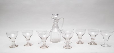 Lot 272 - A claret jug and stopper with panel cut body...