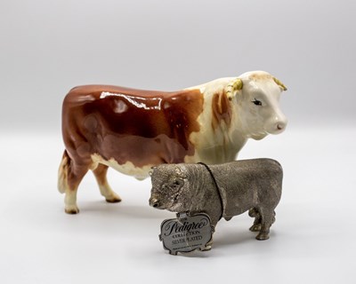 Lot 295 - A Beswick figure of a Hereford bull and a...