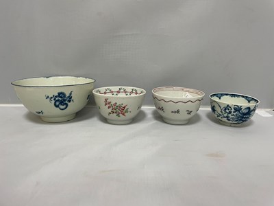 Lot 304 - Two Newhall famille rose tea bowls and saucers,...