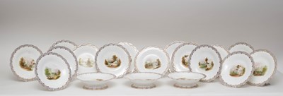 Lot 319 - An English part dessert service, circa 1860,...