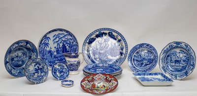 Lot 330 - A collection of blue and white printed wares...