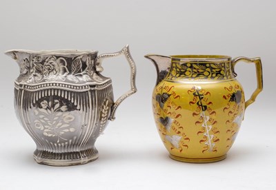 Lot 338 - A silver resist lustre jug, circa 1820 and...