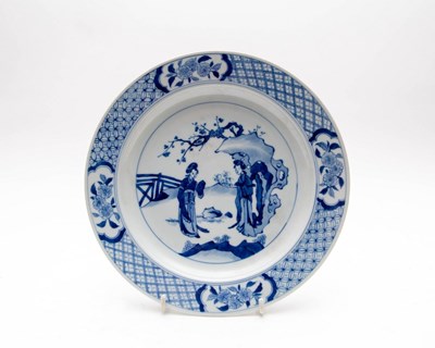 Lot 351 - A Chinese blue and white porcelain plate, 20th...