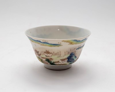 Lot 355 - A Chinese famille rose teacup, 20th Century,...