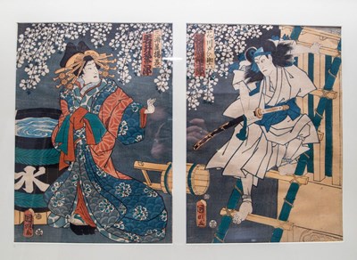 Lot 357 - Kuniaki (19th Century) Two Japanese woodblock...