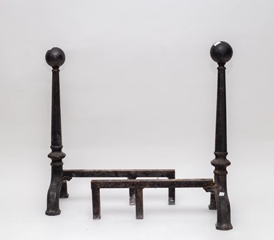 Lot 403 - A pair of iron fire dogs, 17th Century style,...