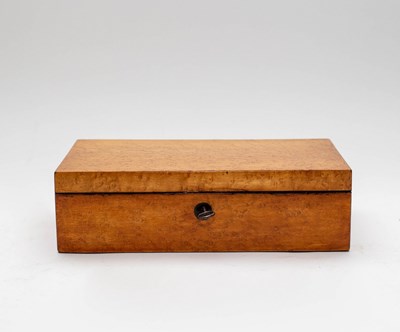 Lot 437 - An early Victorian burr yew wood sewing box...