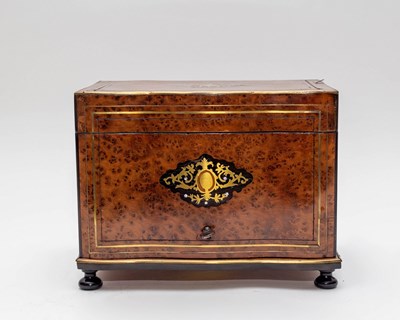 Lot 439 - A Victorian burr wood cigar humidor,...