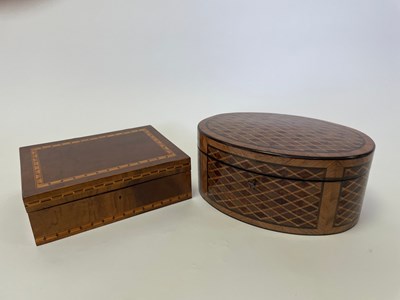 Lot 452 - A Regency parquetry box, inlaid with various...