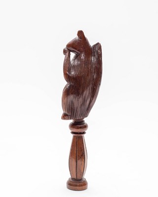 Lot 462 - A Victorian turned wooden squirrel nutcracker,...