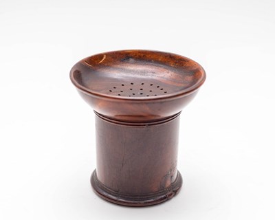 Lot 465 - A lignum vitae pounce pot, 18th Century,...