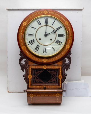 Lot 504 - An Anglo-American walnut drop dial wall clock,...