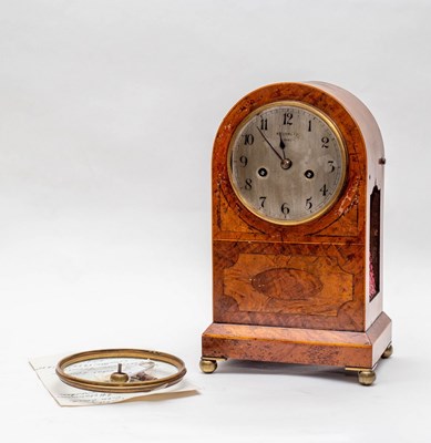 Lot 509 - A walnut mantel clock, Louis Recordon...