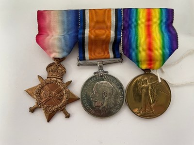 Lot 522 - A Group of three Great War Medals, 1914-1919...