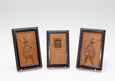 Lot 566 - Three Eger carvings of Turks in boxwood and...