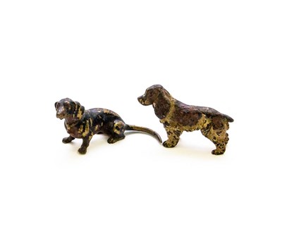 Lot 572 - Two small cold painted polychrome bronze...