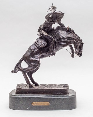 Lot 576 - After Frederic Remington/Bronco Buster/bronze,...