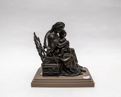 Lot 582 - After Raphael, a bronze figure of the Madonna...