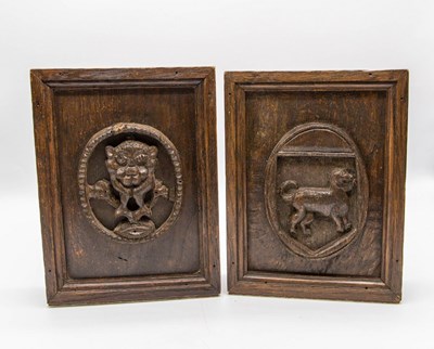 Lot 587 - Two 17th Century carved panels, one carved...