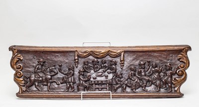 Lot 590 - A 17th Century Dutch oak barge board, carved...