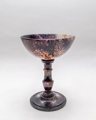 Lot 592 - A Blue John Derbyshire feldspar tazza, 19.75cm...