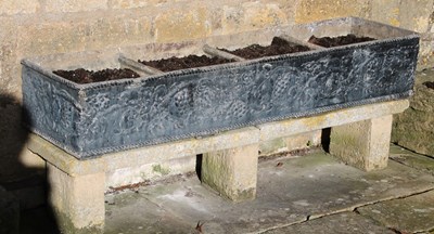 Lot 627 - A lead trough, 147cm wide