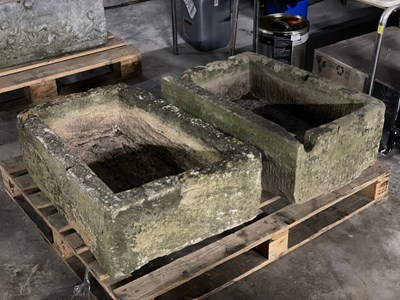 Lot 630 - Two stone troughs, 79cm wide