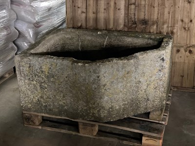 Lot 649 - A large stone trough, approximately 110cm wide