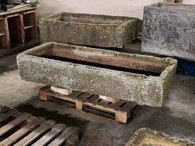 Lot 652 - A large stone trough, 188cm wide