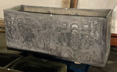 Lot 655 - A fine lead water cistern, dated 1735, cast...