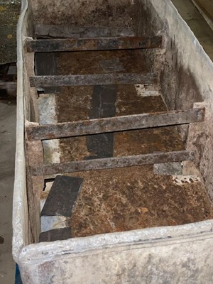 Lot 655 - A fine lead water cistern, dated 1735, cast...