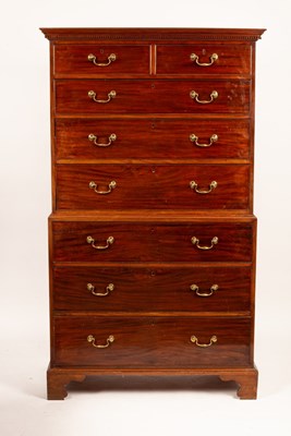 Lot 683 - A George III mahogany tallboy chest with...