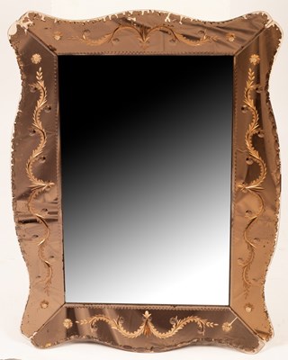 Lot 707 - A Venetian glass mirror, 79.5cm x 60cm and a...