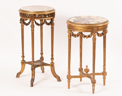 Lot 716 - A Louis XVI style marble and gilded jardinière...