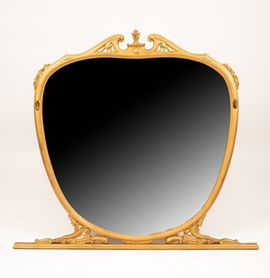 Lot 718 - A giltwood cartouche-shaped wall mirror with...