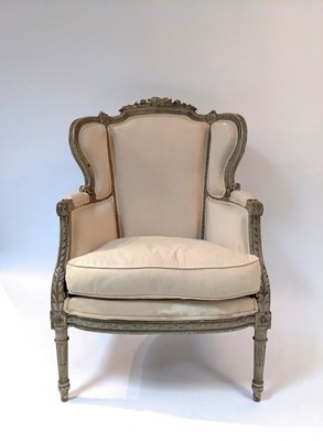 Lot 721 - A late 19th Century giltwood wingback fauteuil...