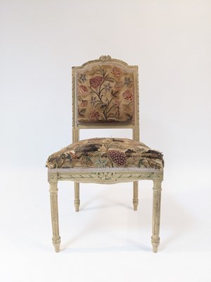 Lot 727 - A 19th Century cream painted hardwood chair...