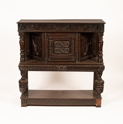 Lot 765 - A Charles I oak livery cupboard, circa 1640,...