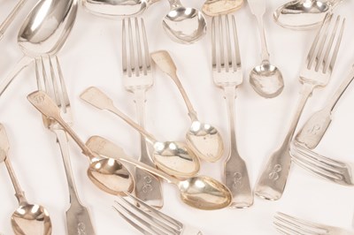 Lot 20 - A matched set of 19th Century silver flatware,...