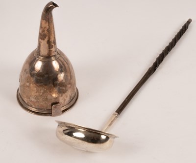 Lot 24 - A George III silver wine funnel, makers mark...